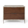 Nova Domus Conner Modern Dark Walnut & Faux Concrete Nightstand
