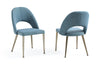 Gloria - Modern Blue & Antique Brass Dining Chair (Set of 2)