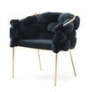 Modrest Debra Modern Black Velvet & Brushed Brass Dining Chair Model VGVCB202A