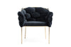Modrest Debra Modern Black Velvet & Brushed Brass Dining Chair Model VGVCB202A
