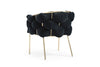 Modrest Debra Modern Black Velvet & Brushed Brass Dining Chair Model VGVCB202A