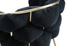 Modrest Debra Modern Black Velvet & Brushed Brass Dining Chair Model VGVCB202A