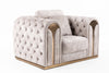 Divani Casa Dosie Transitional Beige Velvet Chair Model VGBN-S-9368-CHR-BGE