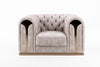 Divani Casa Dosie Transitional Beige Velvet Chair Model VGBN-S-9368-CHR-BGE