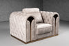 Divani Casa Dosie Transitional Beige Velvet Chair Model VGBN-S-9368-CHR-BGE