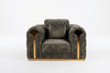 Divani Casa Dosie Transitional Grey Velvet Chair Model VGBN-S-9368-CHR-GRY