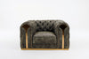 Divani Casa Dosie Transitional Grey Velvet Chair Model VGBN-S-9368-CHR-GRY