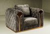 Divani Casa Dosie Transitional Grey Velvet Chair Model VGBN-S-9368-CHR-GRY
