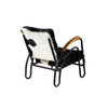 Daniel Antique Black Iron Frame with Black/White Hide and Wood Armrests Occasional ChairModel DOV0400