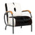 Ebony Natural Black and White Finish with Black Frame Occasional ChairModel DOV0429