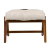 Henrietta Natural White and Black Finish with Natural Wood Frame Ottoman Model DOV0431OT