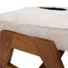 Henrietta Natural White and Black Finish with Natural Wood Frame Ottoman Model DOV0431OT