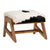 Henrietta Natural White and Black Finish with Natural Wood Frame Ottoman Model DOV0431OT