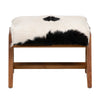 Henrietta Natural White and Black Finish with Natural Wood Frame Ottoman Model DOV0431OT