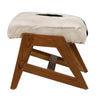 Henrietta Natural White and Black Finish with Natural Wood Frame Ottoman Model DOV0431OT