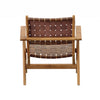 Sutri Natural Finish with Brown Leather Occasional ChairModel DOV0437