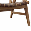 Sutri Natural Finish with Brown Leather Occasional ChairModel DOV0437