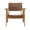 Sutri Natural Finish with Brown Leather Occasional ChairModel DOV0437