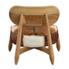 Guleen Brown and White Hide and Natural Wood Finish Occasional ChairModel DOV0457