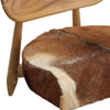 Guleen Brown and White Hide and Natural Wood Finish Occasional ChairModel DOV0457