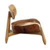 Guleen Brown and White Hide and Natural Wood Finish Occasional ChairModel DOV0457