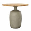 Egaleo Natural Wood and Grey Concrete Finish Outdoor Side Table Model DOV0470