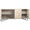 Montero Light Grey Washed Wood with Brushed Nickel Iron Base Sideboard Model DOV10321