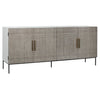 Miguel White with Light Grey Wash Doors and Black Iron Base Sideboard Model DOV10367