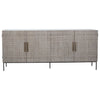 Miguel White with Light Grey Wash Doors and Black Iron Base Sideboard Model DOV10367