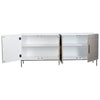 Miguel White with Light Grey Wash Doors and Black Iron Base Sideboard Model DOV10367