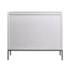 Miguel White with Light Grey Wash Doors and Black Iron Base Cabinet Model DOV10383