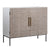 Miguel White with Light Grey Wash Doors and Black Iron Base Cabinet Model DOV10383