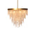 Gloria Brushed Brass and Clear Glass Chandelier Model DOV10554