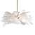 Dion Brass and White Feathers Chandelier Model DOV10573-WHIT