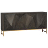 Bolzano Weathered Ebony Finish and Antique Brass Base Sideboard Model DOV10613