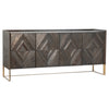 Tyler Dark Natural Finish and Antique Brass Base Sideboard Model DOV10666