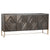 Tyler Dark Natural Finish and Antique Brass Base Sideboard Model DOV10666