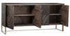 Tyler Dark Natural Finish and Antique Brass Base Sideboard Model DOV10666