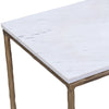 Salas White Marble and Brass Iron Finish Console TableModel DOV10818