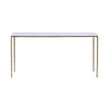 Salas White Marble and Brass Iron Finish Console TableModel DOV10818