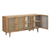 Mondale Natural Honey Wood and Natural Rattan Finish Sideboard Model DOV10835