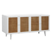 Potenza White Paint and Natural Rattan Finish Sideboard Model DOV10839