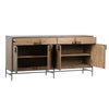 Kearney Medium Brown Natural Wood with Antique Bronze Metal Finish Sideboard Model DOV11624