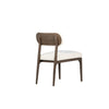 Obidas Natural Brown Finish and Off White Fabric Dining ChairModel DOV11629