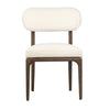 Obidas Natural Brown Finish and Off White Fabric Dining ChairModel DOV11629