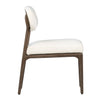 Obidas Natural Brown Finish and Off White Fabric Dining ChairModel DOV11629