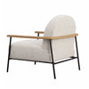 Blake Black Metal Frame with Natural Wood Armrests and Beige Boucle Fabric Occasional ChairModel DOV11648