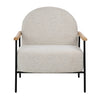 Blake Black Metal Frame with Natural Wood Armrests and Beige Boucle Fabric Occasional ChairModel DOV11648