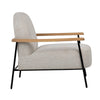 Blake Black Metal Frame with Natural Wood Armrests and Beige Boucle Fabric Occasional ChairModel DOV11648