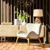 Avyanna Natural Wood Frame and Off White Upholstery Occasional ChairModel DOV11654